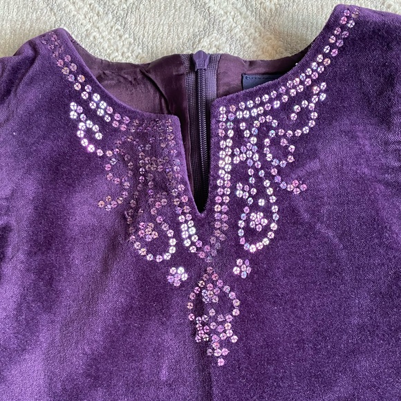 Vintage Zig Zag Velvet Dress Sz 5/6 - Picture 2 of 8